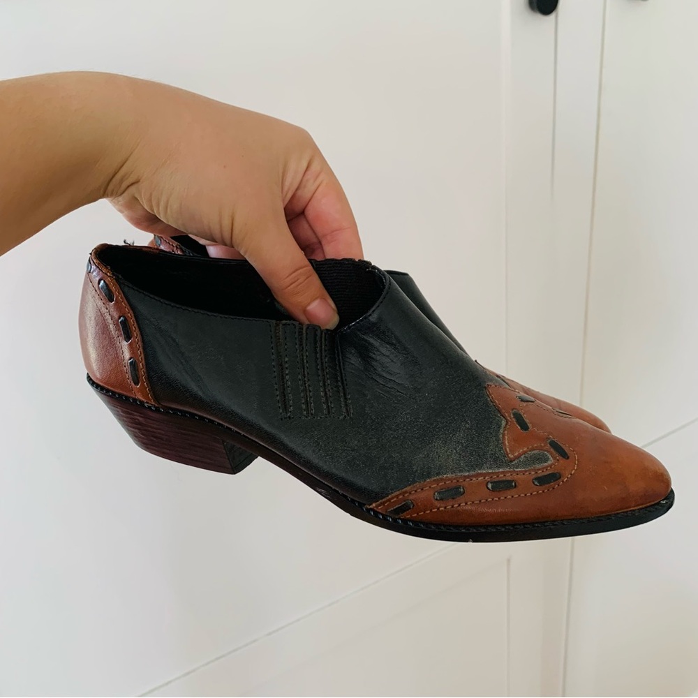Genuine Leather Upper Pointy Cowboy Slip On Shoes Size 6 ½ Western